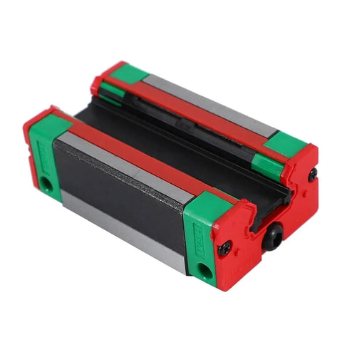 Built Right Heavy Duty Steel Linear Motion Guide Sliders 2Pcs 20Mm Hgh20Ca Rail Blocks in red and green, designed for smooth gliding.