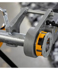 Close-up of Heavy Duty Workhorse 2 Inch Handheld Electric Pipe Expander And Cutter showing high speed steel die head and sturdy frame.