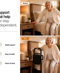 Senior Safe Bed Rails For Seniors No Fuss Easy To Install Under Mattress With Adjustable Height And Floor Support shown in bedroom