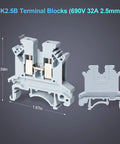 Rail Mounted Terminal Block Kit For Electrical Panels, Combined Rail Type Voltage Terminal Accessories In Gray, Easy Install, Durable Wiring System For Industrial Electronics And Control Panels That Just Works.