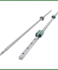 Dual Linear Guide Rail Kit With 1200mm SFU1605 Ball Screw And BF12 BK12 Mounts for CNC Router Lathe, components displayed