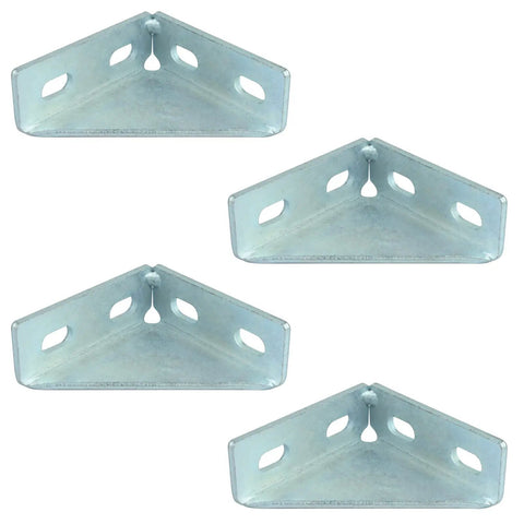 4 Pack 90 Degree Gusseted Corner Brackets For 1-5/8 Inch Strut Channel, 3/16 Inch Thick Carbon Steel With Electrogalvanized Blue Finish