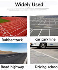 Heavy Duty Hand Push Line Paint Marker Roll Right Along Driveways Without Breaking A Sweat Crisp Stripe Applicator for parking lot and driving school line markings.