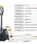 Heavy Duty Manual Pallet Jack With 1500 Kg Capacity, robust alloy steel frame and silent wheels, designed for warehouse transport.