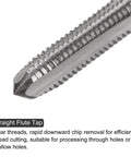 Close-up of 10Pc Workhorse 8-32 UNC Machine Tap Set In 6542 High Speed Steel With Straight Flute For Quick Threads 2B Precision Easy Tapping