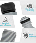Outboard Engine Flush Kit With Quick Connect Hose Adapter features ABS plastic, acid resistance, and wear resistance details