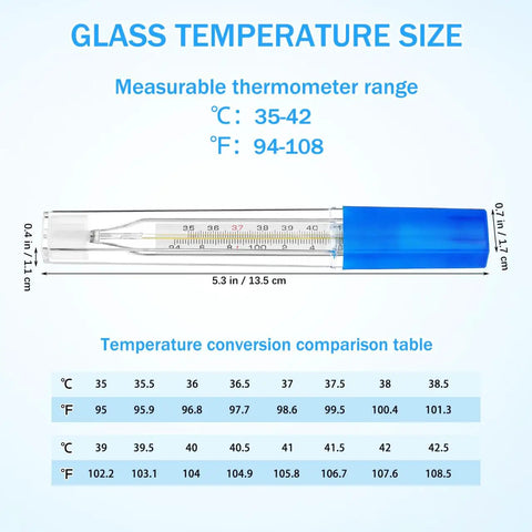 Glass Thermometer Set For Adults Four Pack Dual Scale Fahrenheit Celsius Fast Reading Old Fashioned Temperature Tools For Home Use Family Care Accurate And Reliable Temperature Testing, 5.3 in glass thermometer