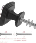 Rear view of Four Pack Bulldog Pattern Cabinet Knobs With Black Base And Crystal Glass, showing screws and black ABS base.