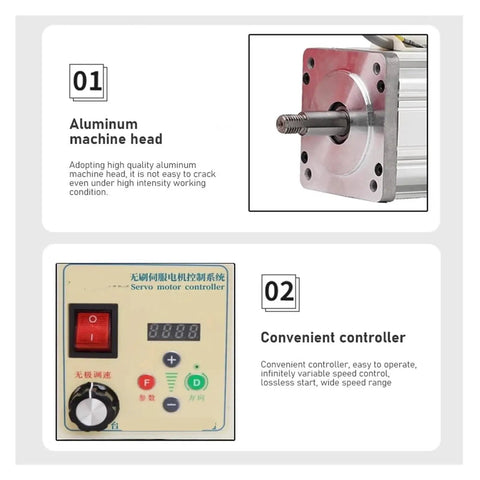 Aluminum machine head and controller of Beefed Up Brushless Servo Motor Kit For Sewing Machines And Lathes with Adjustable Power