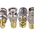 4 Pack SMA To BNC Coax Adapters All In One Kit For SDR Ham Radio Scanner And Walkie Talkie SMA Male To BNC Male SMA Female To BNC Female Gold Plated Copper And Nickel Brass Construction Durable Antenna Connector