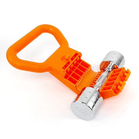 Adjustable Dumbbell Handle Grip For Travel And Home Gym Portable Weight Training Accessory with orange PP material and dumbbell