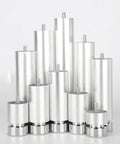 Adjustable Metal Furniture Legs Four Pack With M10 Bolts Aluminum Alloy Feet arranged in various heights