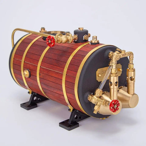 Copper Horizontal Steam Boiler With Insulation And Double Combustion Tube System, 850ml Capacity