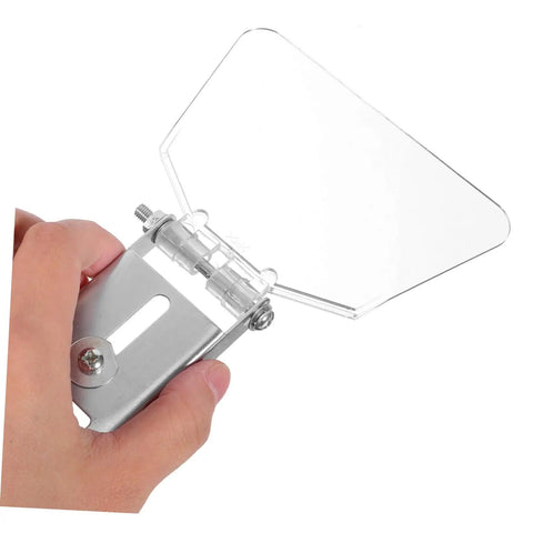 Two Piece Stainless Steel Bench Shield Kit Eye Guard For Grinders, shown held by hand, highlighting rust resistant eyeshield design.