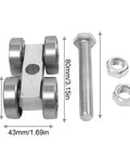 Beefy Heavy Duty Sliding Door Roller Replacement Kit with Steel Track Wheel Hanger and Barn Door Rail Trolley, hardware components