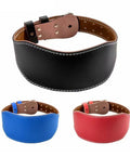 Weight Lifting Belt Adjustable Back Support For Powerlifting And Bodybuilding In PU Leather, Tough Double Prong Buckle Belt, Size L, colors displayed
