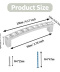 Product dimensions of Crystal Drawer Pulls 10 Pack Modern Bridge Design Rhinestone Handles for Kitchen Cabinets.