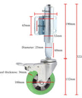 Heavy Duty Spring Loaded Gate Caster Wheel Retractable Shock Absorbing Swivel Roller For Garden Fences And Wood Gates with measurements