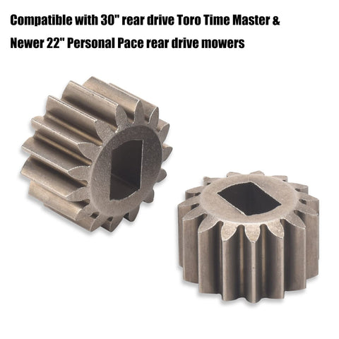 Two Pack 131-5399 15T Pinion Gear For 30 Inch Rear Drive Toro Time Master 22 Inch Personal Pace Rear Drive Mowers