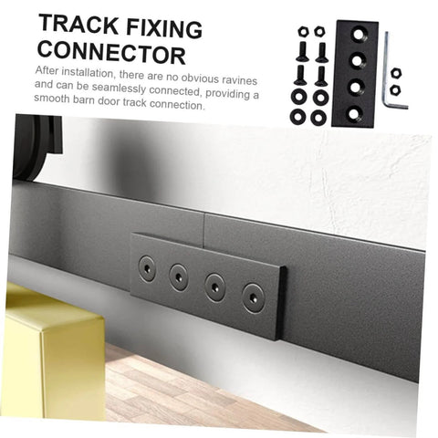 Heavy Duty Metal Track Connector Flat Plate For Barn Door Brackets Pro Grade Easy Install Seamless Joining Stable Track Mounting Plate With Included Screws Smooth Burr Free Surface For Strong Door Alignment