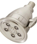 Boss Level High Pressure Shower Head With Filter 2.5 GPM Anystream Adjustable Spray Brushed Nickel Finish