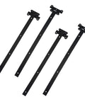 24 Inch Black T Strap Gate Hinges Set - Heavy Duty 2 Pack With 14 Mounting Screws, 4mm Thick Iron, Black Powder Coating To Resist Rust