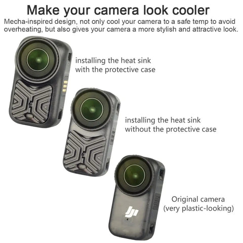 Aluminum Heatsink For DJI Osmo Nano Camera Cooler With Thermal Pad And Groove Fin Design Microphone And Indicator Light Holes Reserved installed on camera