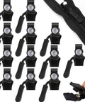 12 Piece Zipper Repair Kit With Three Size Replacement Pulls For Quick No-Sew Fix On Jackets, Luggage And Bags, close-up view.