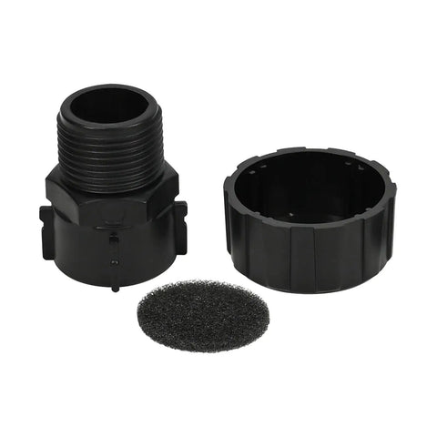 3/4 NPT Hydraulic Breather Cap Poly Vent Cap for Tanks, showing components including threaded cap and dust filter.