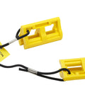 Outboard Hydraulic Steering Lock For Trailering, No Brainer Clip On Pressure Relief For Steering Cylinders, yellow rubber clips