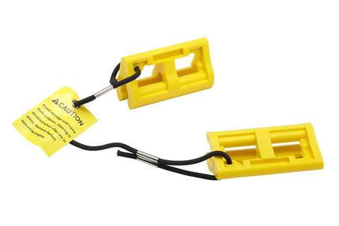 Outboard Hydraulic Steering Lock For Trailering, No Brainer Clip On Pressure Relief For Steering Cylinders, yellow rubber clips