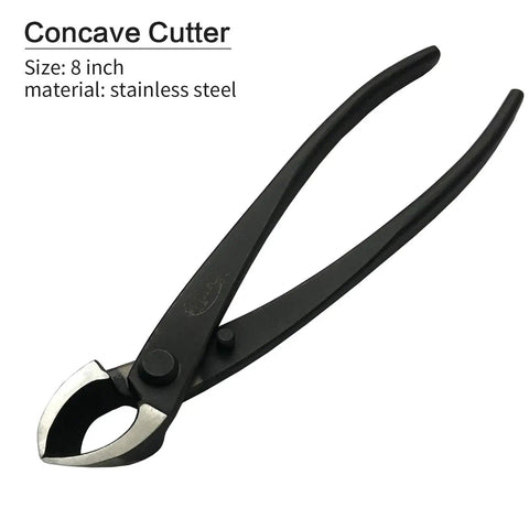 5-Piece Bonsai Tool Set With Knob Cutter, Concave Cutter, Wire Cutter, Jin Pliers, And Bonsai Scissors, Stainless Steel Black Coated