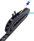 Heavy Duty 1 Meter 10x11mm Cable Drag Chain Bridge For Engraving Machines And Roller Tanks Silent Motion Transmission R28 Exterior Grade with screwdriver inserted.