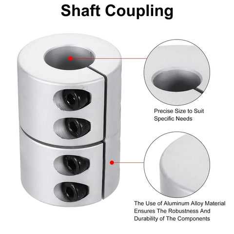 Aluminum Shaft Coupling 12 To 15mm ID 45mm Length Built Tough Rigid Shaft Coupler Connector for 3D Printer DIY Robots Motors