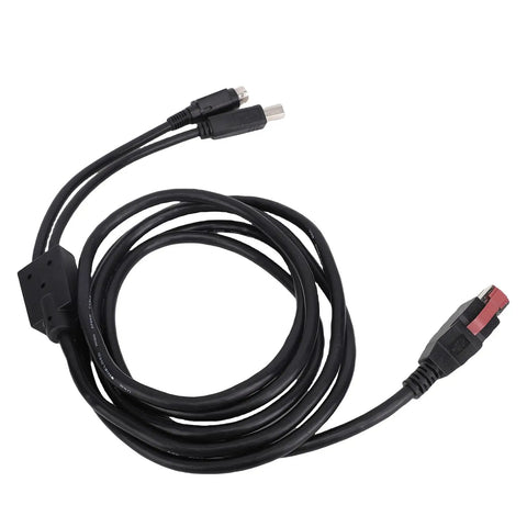 Slick No Sweat Plug And Play Universal Printer Cable 2 In 1 Design With 24V Power Usb To Usb Type B Plus 3 Pin Din Adapter for barcode scanners