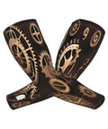Steampunk Mechanical Gear Arm Sleeves For Men And Women Ride Easy Slide On, ice silk material with gear design.