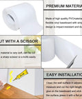 Flexible PVC Baseboard Molding Trim 4 Inch Wide With 1 Inch Crease, 19.68 Feet Long White Wall Base Cover with installation tips