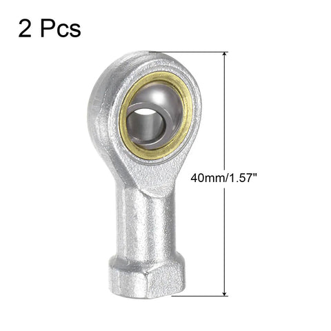 M6 Female Rod End Bearing Set, 2 Pack With Left And Right Hand Threads, Includes Jam Nuts, Grade 45 Steel Bodies And Hardened Bearing Steel Balls For Smooth, Flexible Motion In Mechanical Assemblies. 40mm rod end bearing, 2 pcs