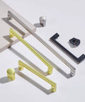 Assorted cabinet pulls and knobs including 10 Pack 5 Inch Brushed Gold Cabinet Pulls for Kitchen Cabinets Dresser Drawers Modern Zinc Alloy Handles 128mm