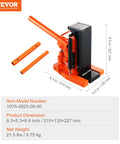 VEVOR orange hydraulic jack with toe lift and top lift, 2 extension tubes, front view.