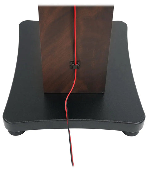 Back view of Pair 36 Inch Speaker Stands Built To Last With 100 Lb Capacity, Fixed Height, showing cable management