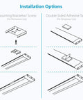 Installation options for Six Inch Warm White Modular LED Under Cabinet Lighting Pro Kit With Twelve Panels