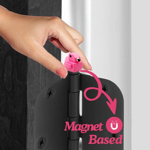 Flamingo Magnetic Door Hinge Heads Set 6 Fun Miniature Decorative Toppers for Doors and Metal Surfaces Quirky Cottage Style Home Decor
