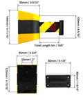 Diagram of Fixed Wall Mount Retractable Belt Barrier With ABS Case 16 Ft Belt Black And Yellow Safety Belt Screws Included
