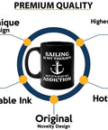 Is My Therapy Sailor Coffee Mug 11oz Black For Boaters And Sailors highlighting premium quality features and design on diagram