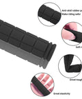 Non Slip Rubber Mountain Bike Handlebar Grips 4 Pairs For BMX MTB Kids Boys Girls with soft and anti-skid rubber, black.