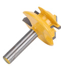 Top Tier 45 Degree Lock Miter Router Bit Made From Premium Yellow Alloy Steel for precise woodworking joints and smooth cuts.