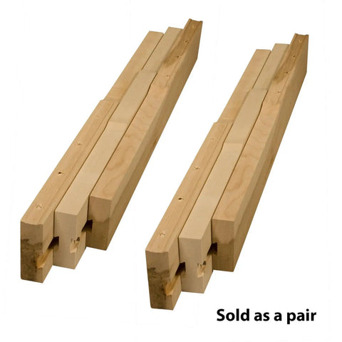 Premium No Sweat Soft Maple Table Leaf Slide Set For Standard Four Leg Dining Tables Smooth Glide Heavy Duty Wood Furniture Extension Hardware Pair, side view.