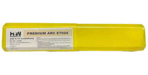 Premium Arc Stick Electrodes 3/32 Inch, 14 Inch Welding Rods, 50 Pound Total in yellow 5 pack box