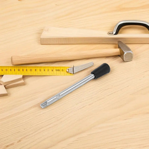 Two Pack M10 Threaded Clamping Rod Handles Metal Revolving Handwheel with 200mm length on wooden table